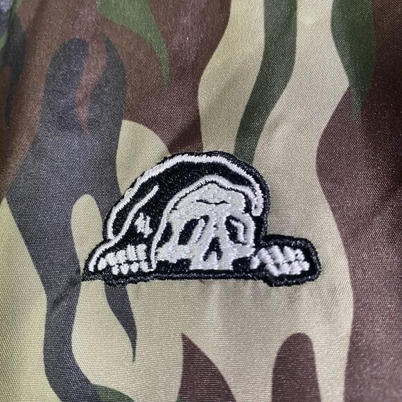 Lurking Class Jacket Mens  Large Green Camo Full Zip Skull Skeleton Adult - Picture 9 of 16